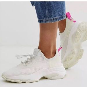 Steve Madden NY 90 White and Pink Chunky Sneakers